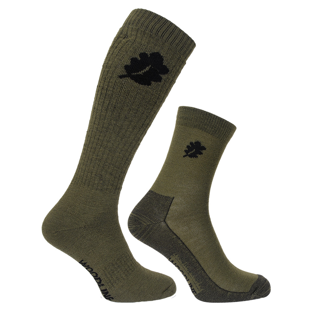 Sockar Woodline Socka + Linersocka Merinoull Grön