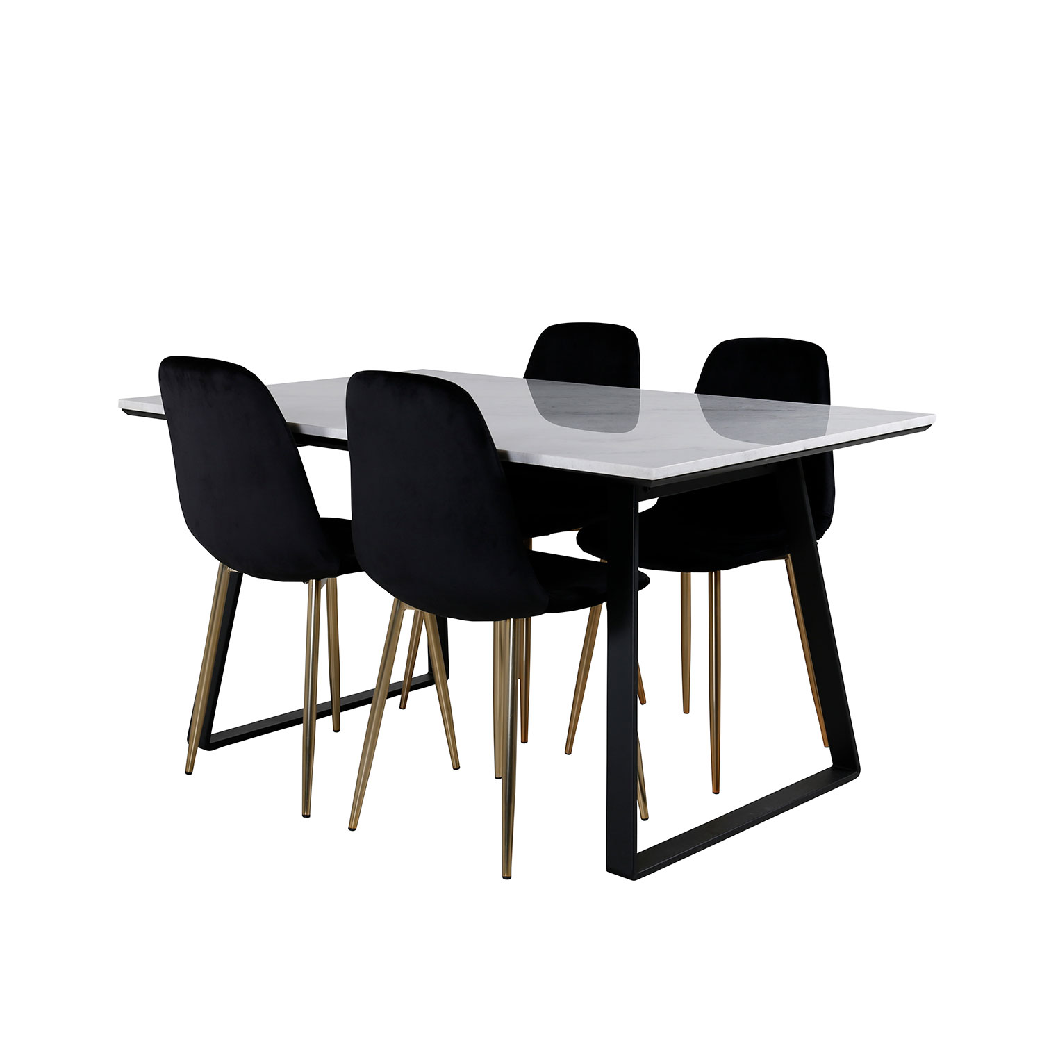 Estelle Dining Table 140*90 - White / Black, Polar Dining Ch Svart