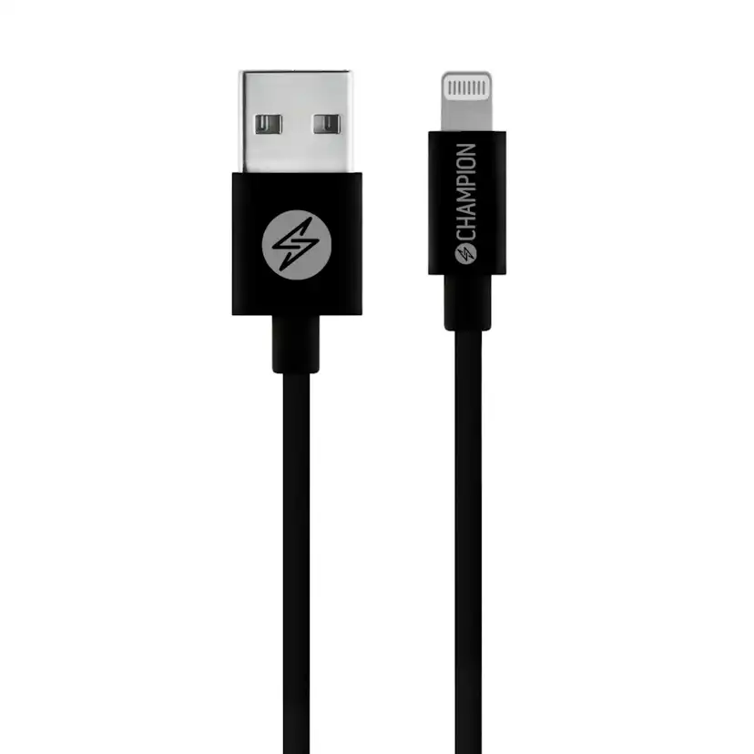 USB-A Champion till Lightning Kabel 3m Svart
