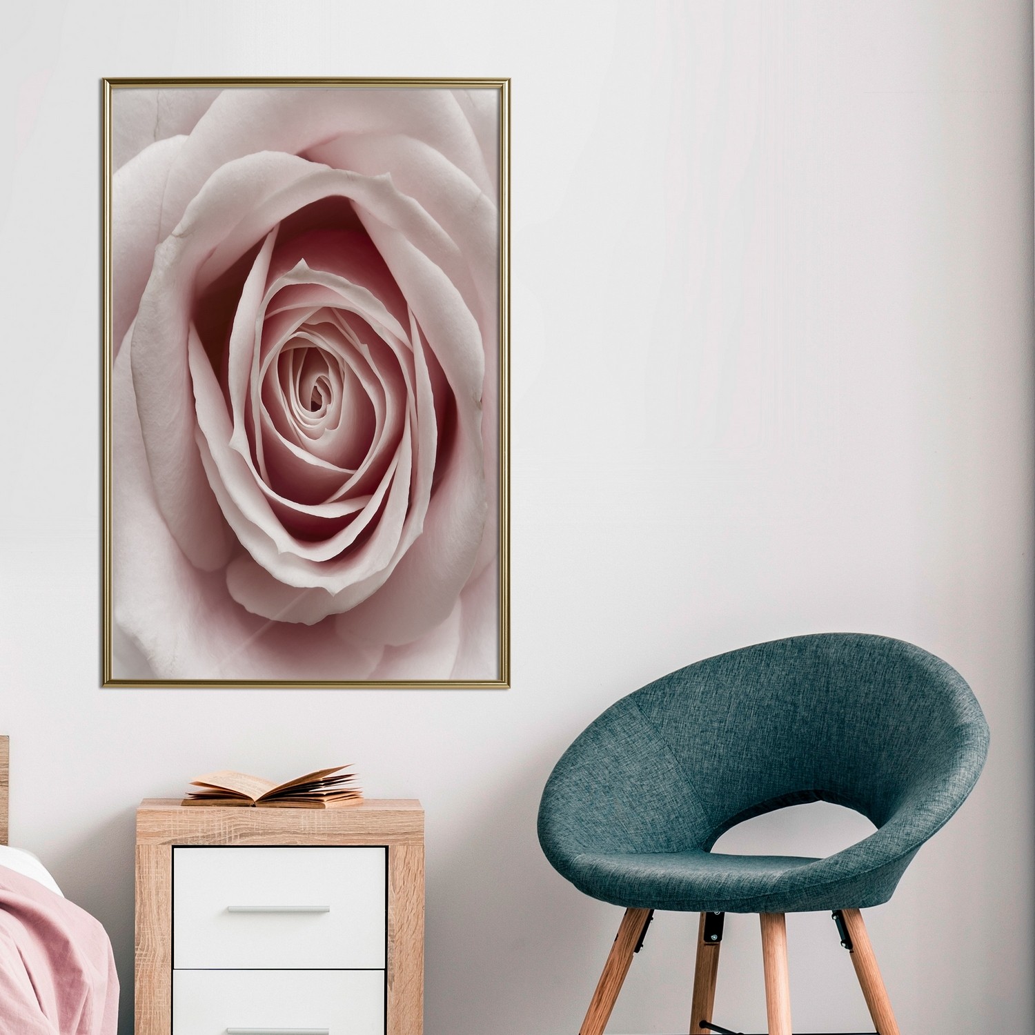 Affisch - Pastel Rose [Poster] 20x30 Guld ram, 20x30 cm
