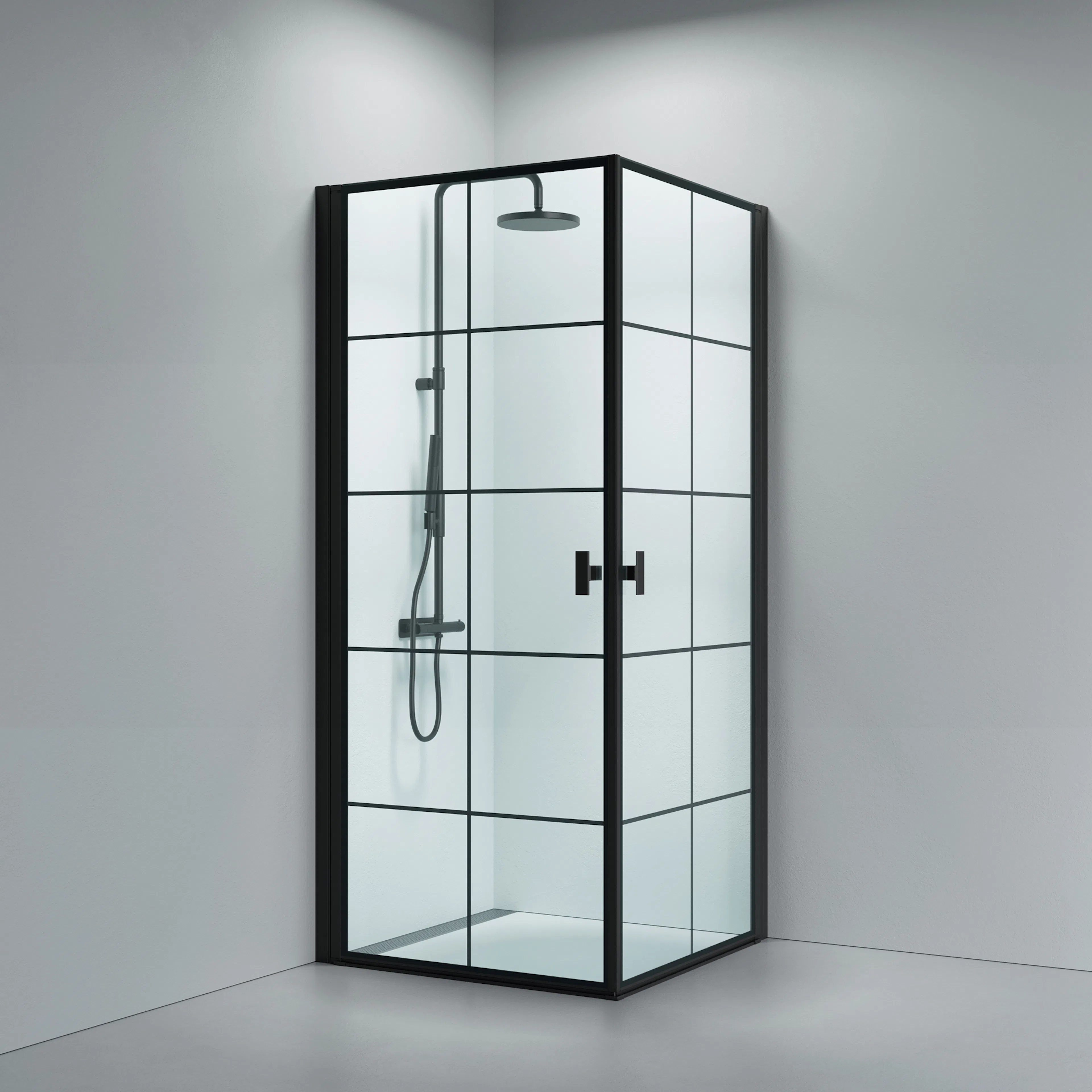 Noma 120 kvadratiskt hörn, NY STD 800mm 780x780 mm, Mattsvart