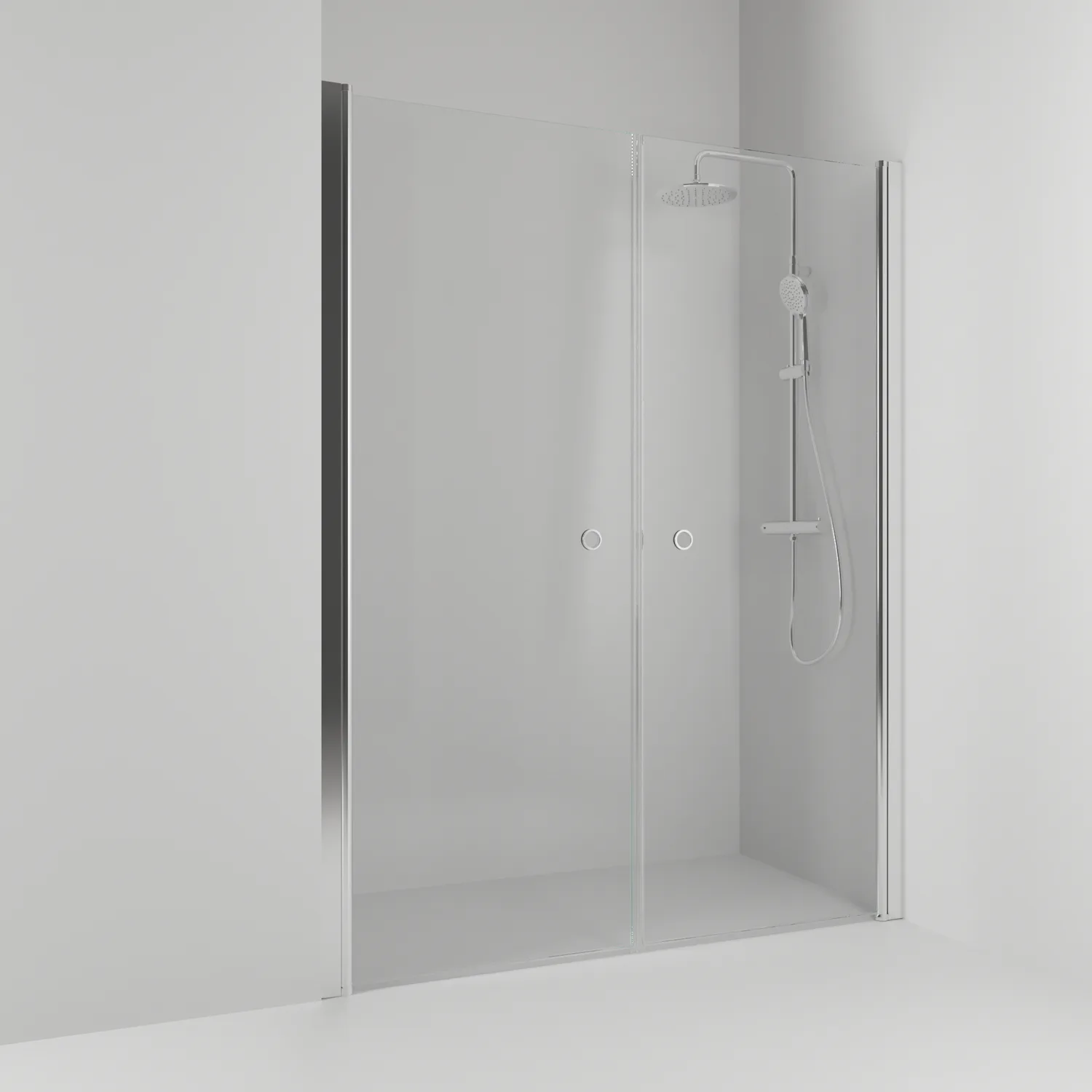 Dnisch Rak Skoga HG Bl/Kl 108 B: 1080 mm, H: 1980 mm, Profil: Alu blank, Klarglas