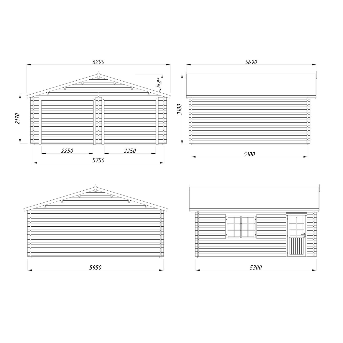 Roger 28,4 m2 kit Brun dippad