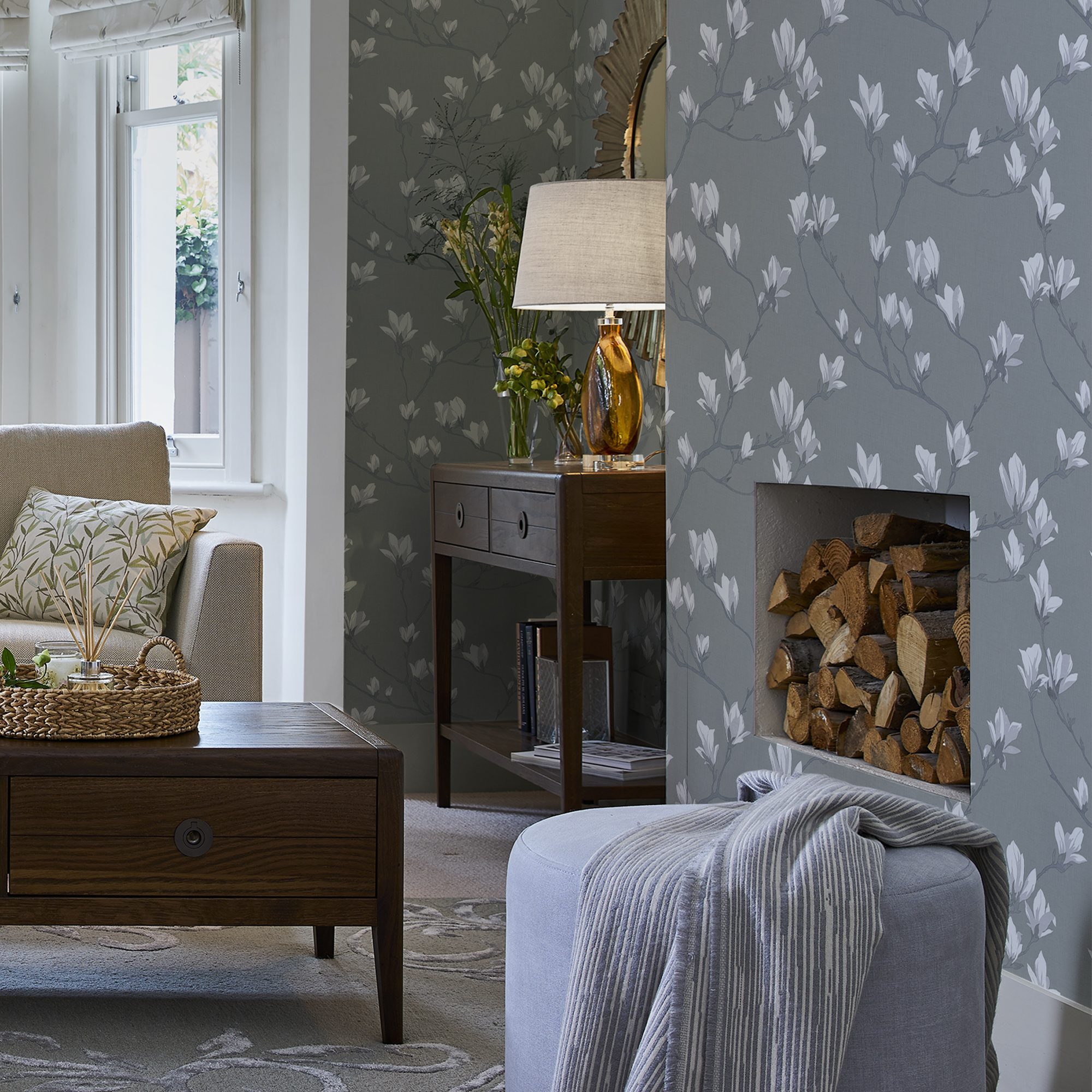 Tapet Laura Ashley Magnolia Grove Slate