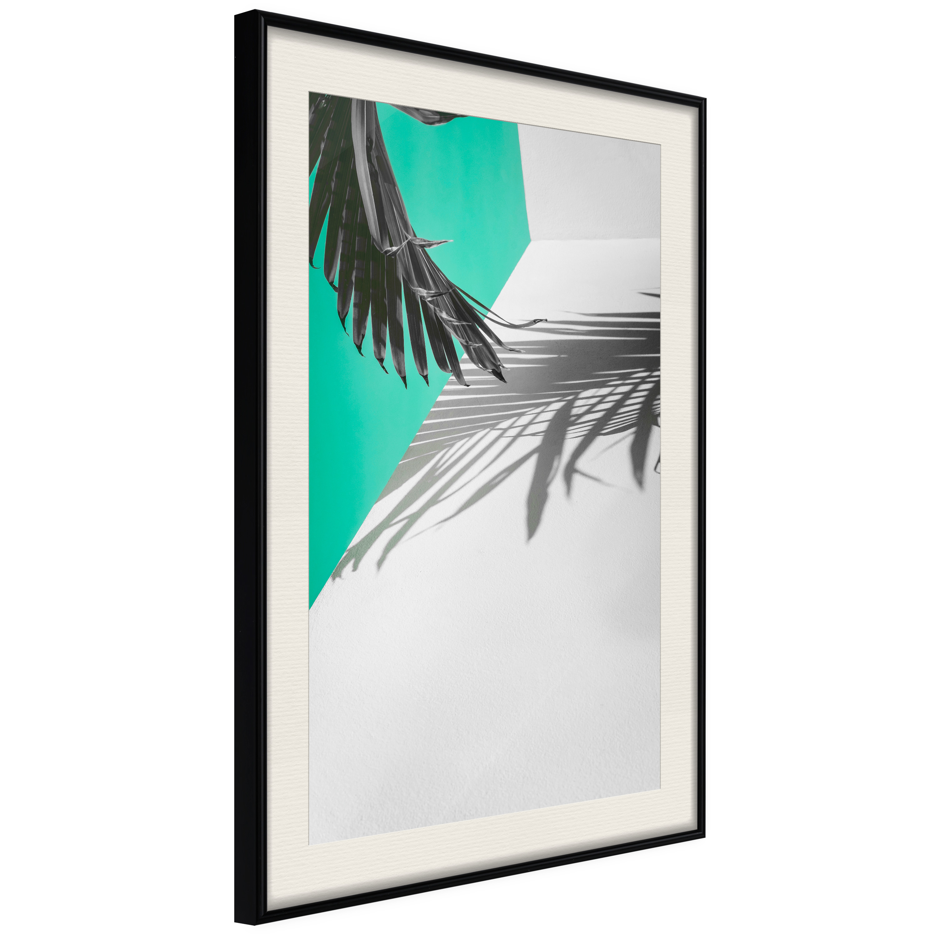 Affisch - Twig Shadow [Poster] 30x45 Svart ram med passepartout, 30x45 cm