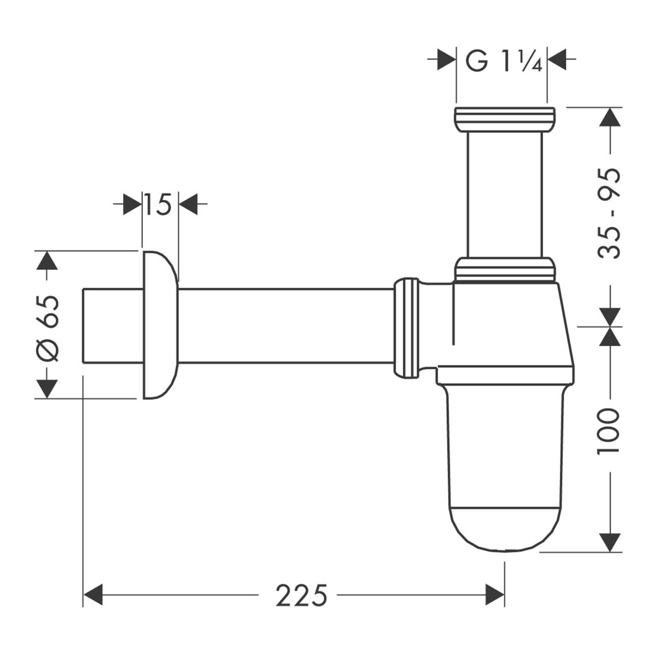 P-vattenlås Hansgrohe Standardmodell