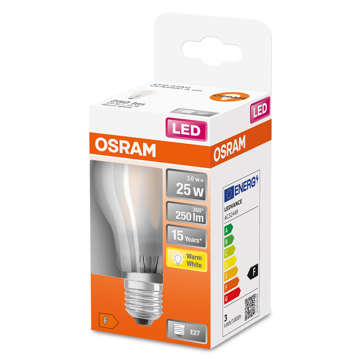 LED-Lampa Osram Normal (25) E27 827 Cl A