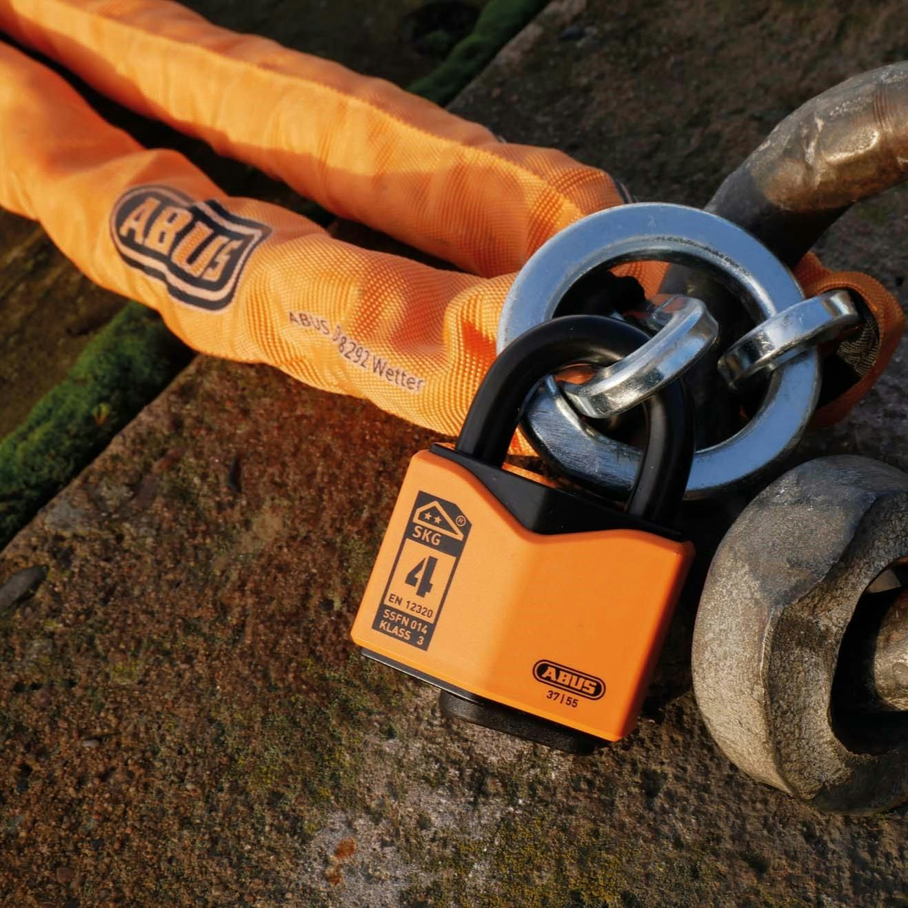 Låspaket Abus Hänglås 37/55 Låskätting 2 m