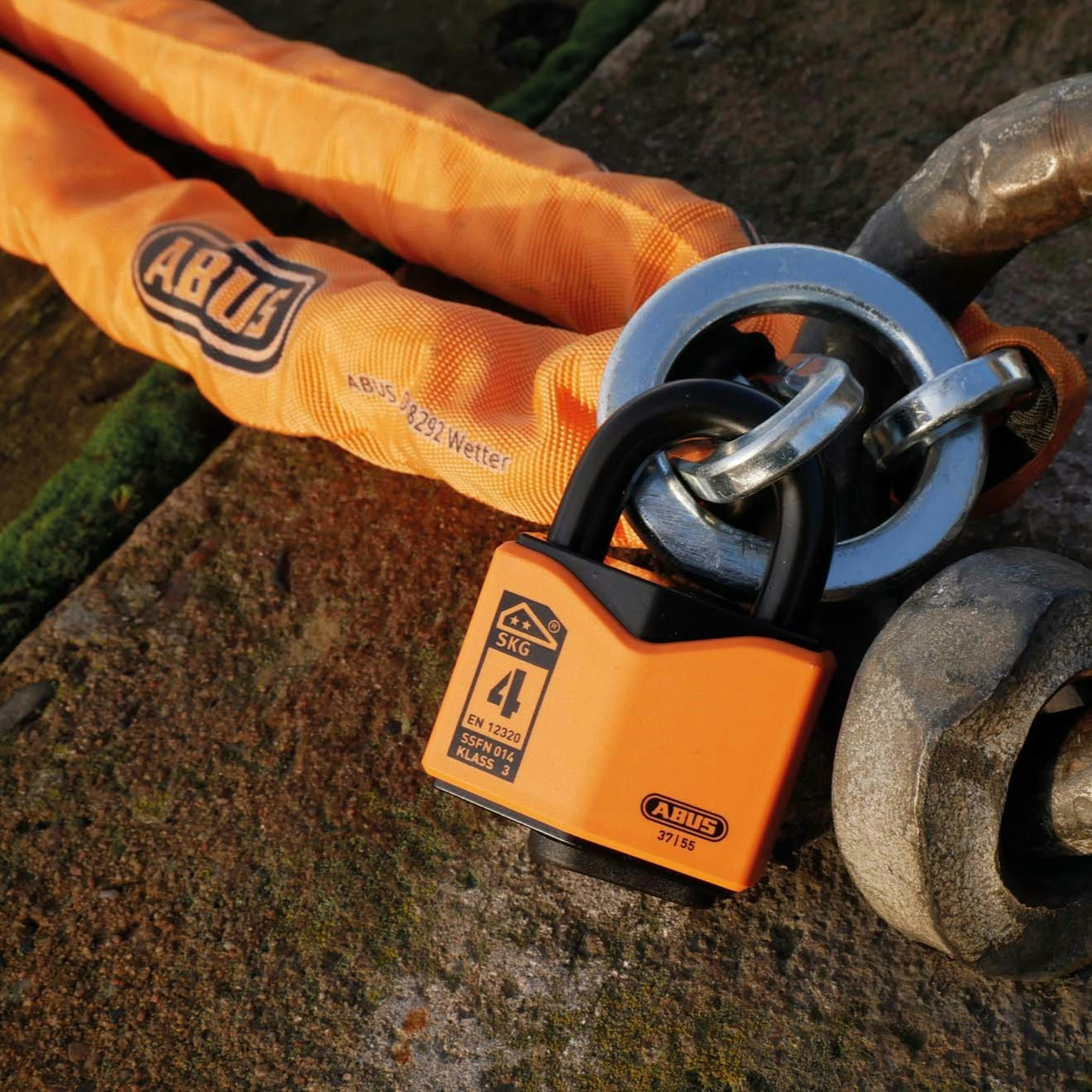 Låspaket Abus Hänglås 37/55 Låskätting 2 m