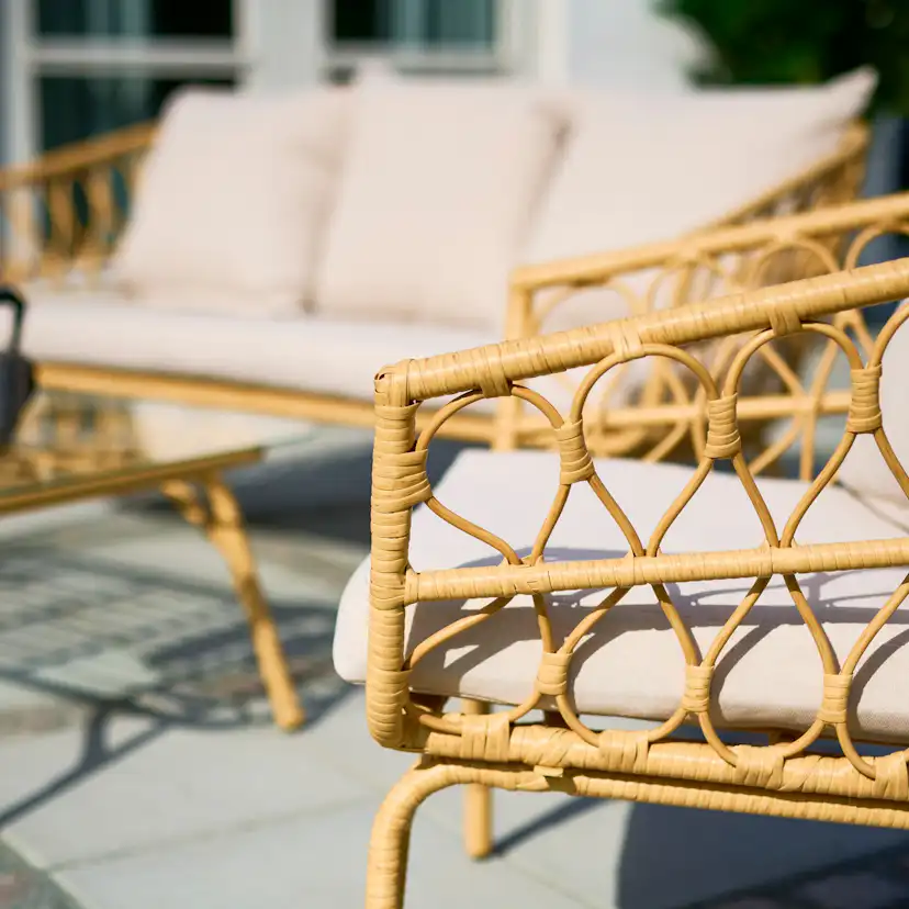 Loungeset ENVY DESIGN Magrethe Utemöbler med Dynor i Rotting