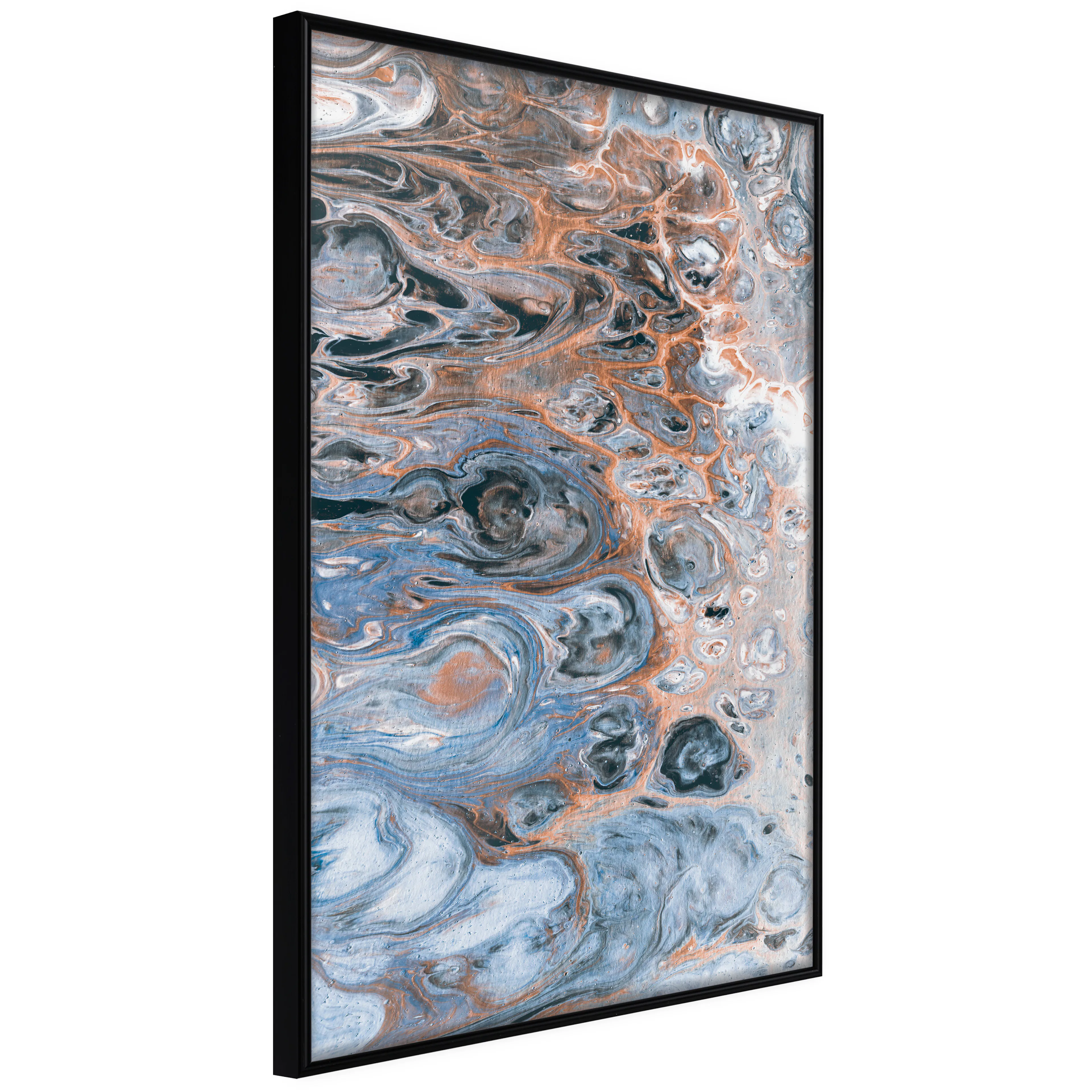 Affisch - Sienna Blue Marble [Poster] 40x60 Svart ram, 40x60 cm