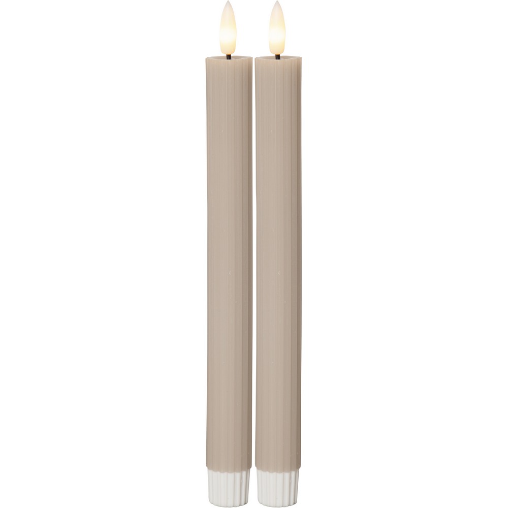 LEDAntikljus2p Flamme Stripe Beige
