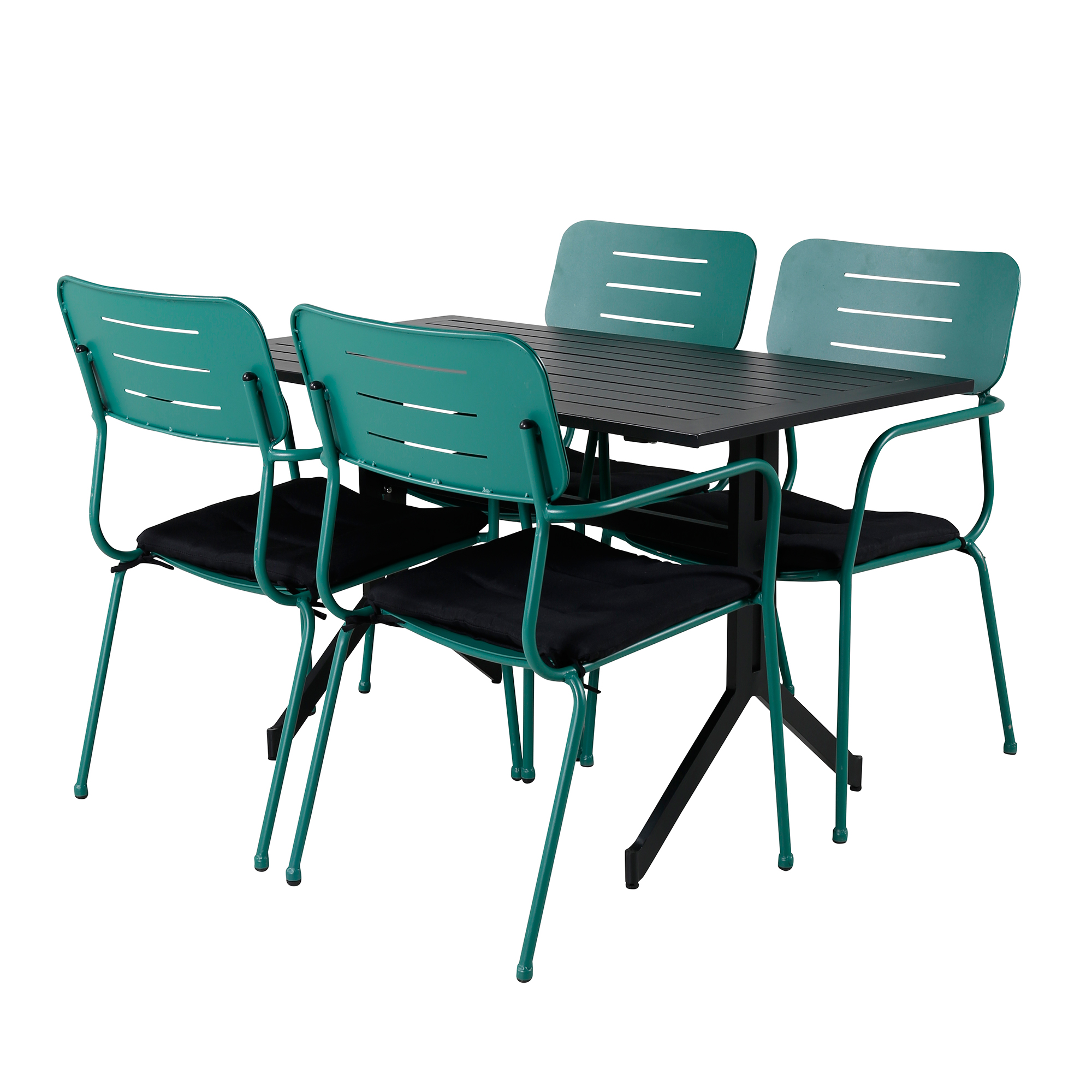 Way - Café Table - Black / Black 120*70cm+Nicke Dining chair Grön