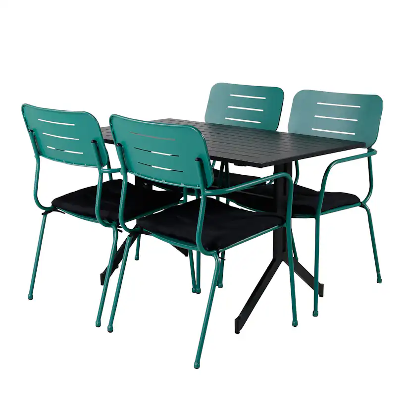 Way - Café Table - Black / Black 120*70cm+Nicke Dining chair Grön