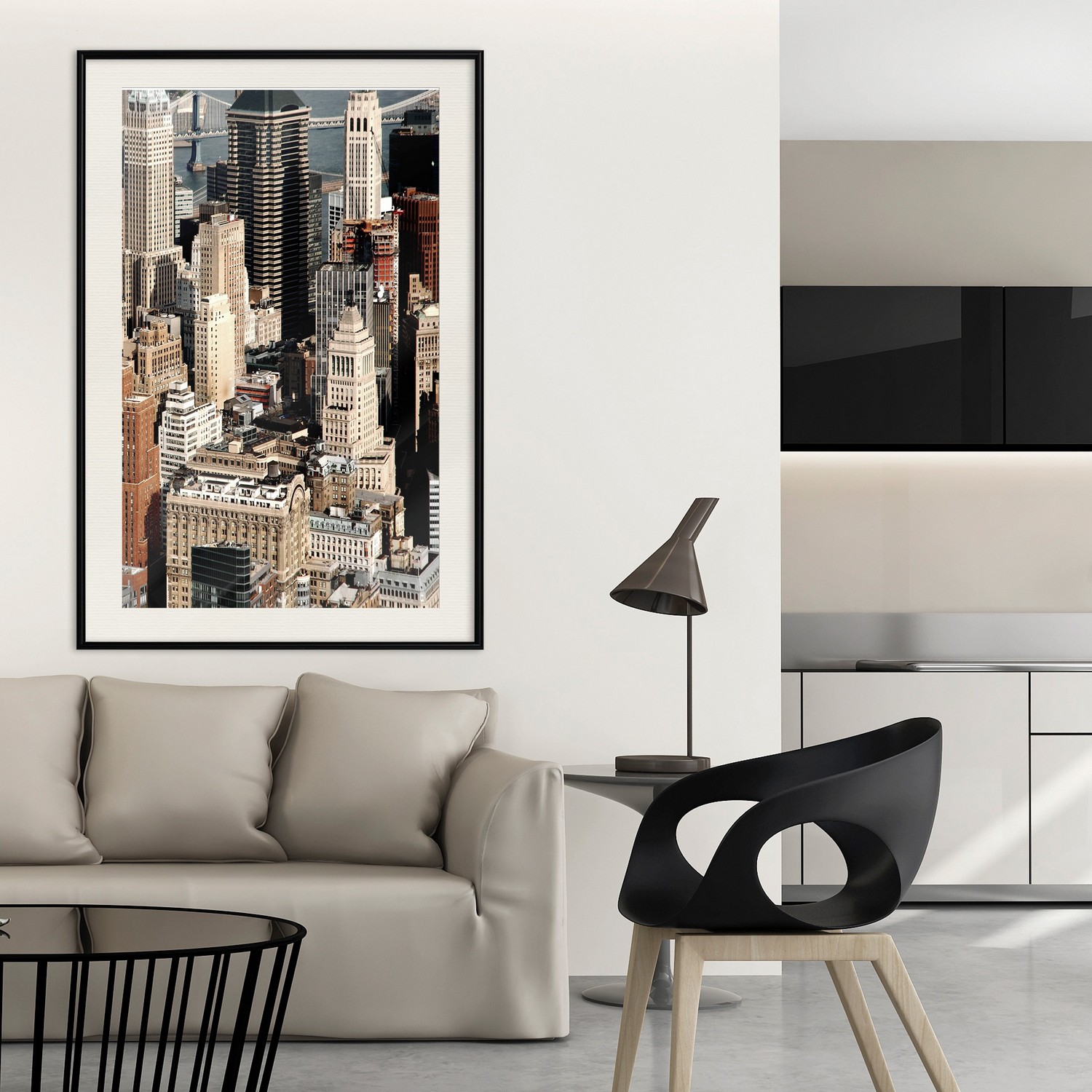 Affisch - Bustling City [Poster] 20x30 Svart ram med passepartout, 20x30 cm