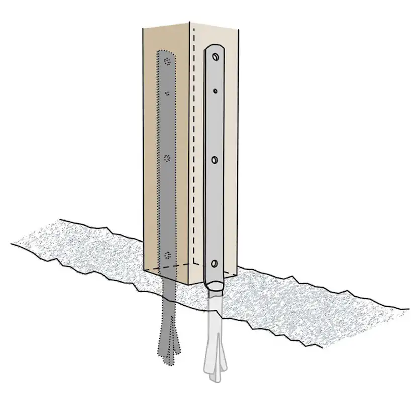 Stolpstöd FAST CSPW 26x5x330 mm