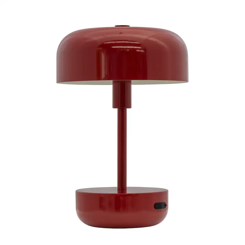 Portabel Bordslampa Dyberg Larsen Haipot LED Uppladdningsbar Röd
