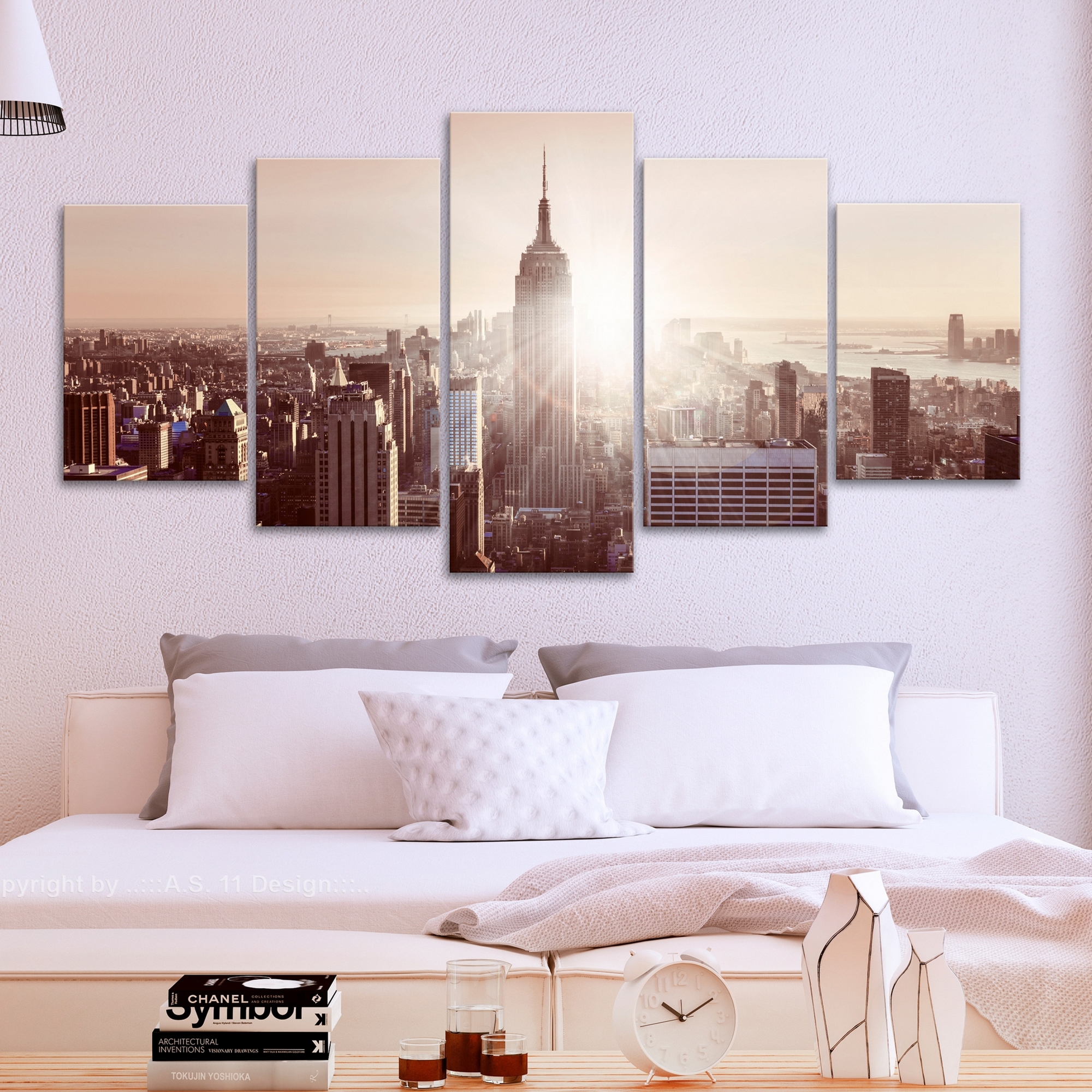 Tavla Arkiio Sun Over Manhattan Brown 5 delar