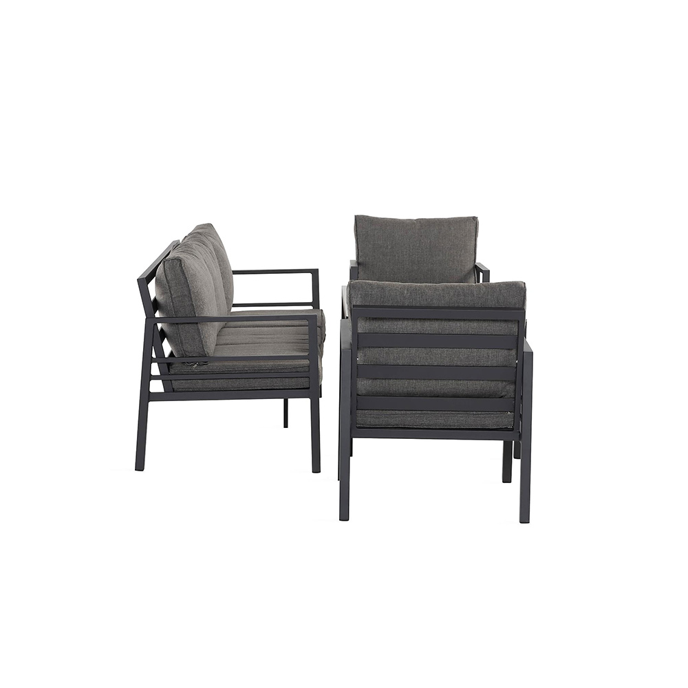 Loungegrupp Comfort Garden Ariany Utemöbler i Svart Aluminium