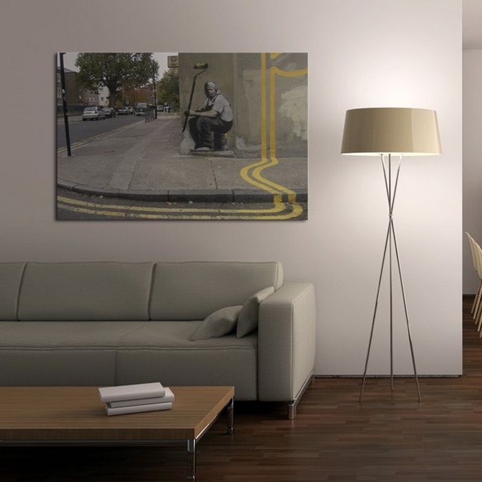Tavla Arkiio Yellow Flower Banksy 60x40