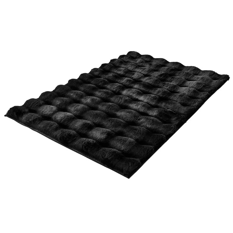 Badrumsmatta Cloud black 60x90 cm Svart, 600x900 mm