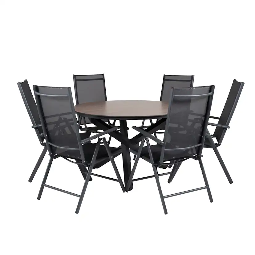 Matgrupp Venture Home Lea Ø 120 med 6 Bront Stolar