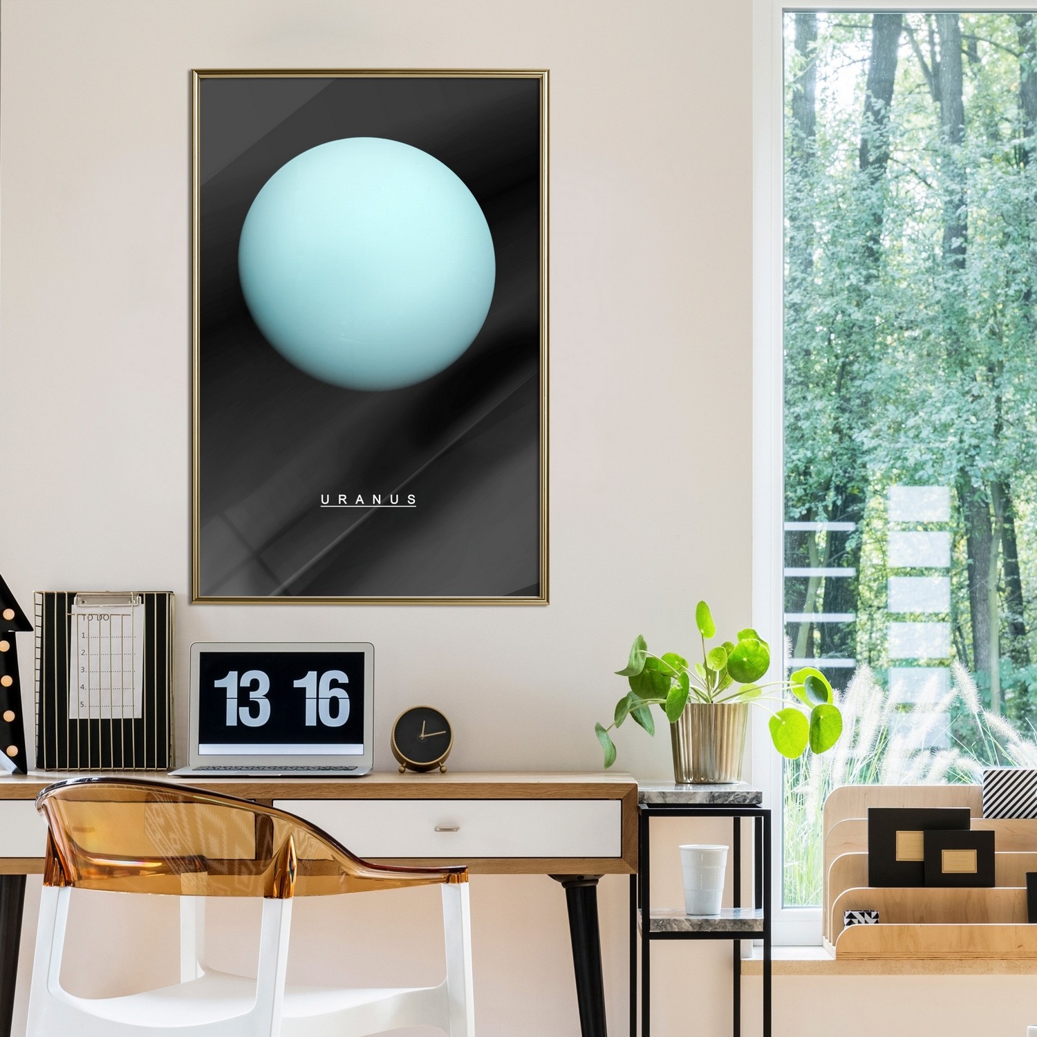 Affisch - Uranus [Poster] 30x45 Guld ram, 30x45 cm