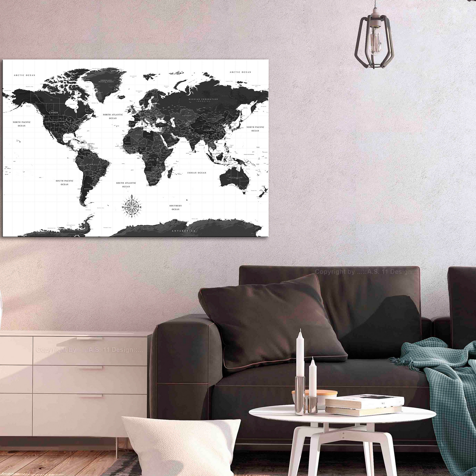 Tavla Arkiio Black And White Map