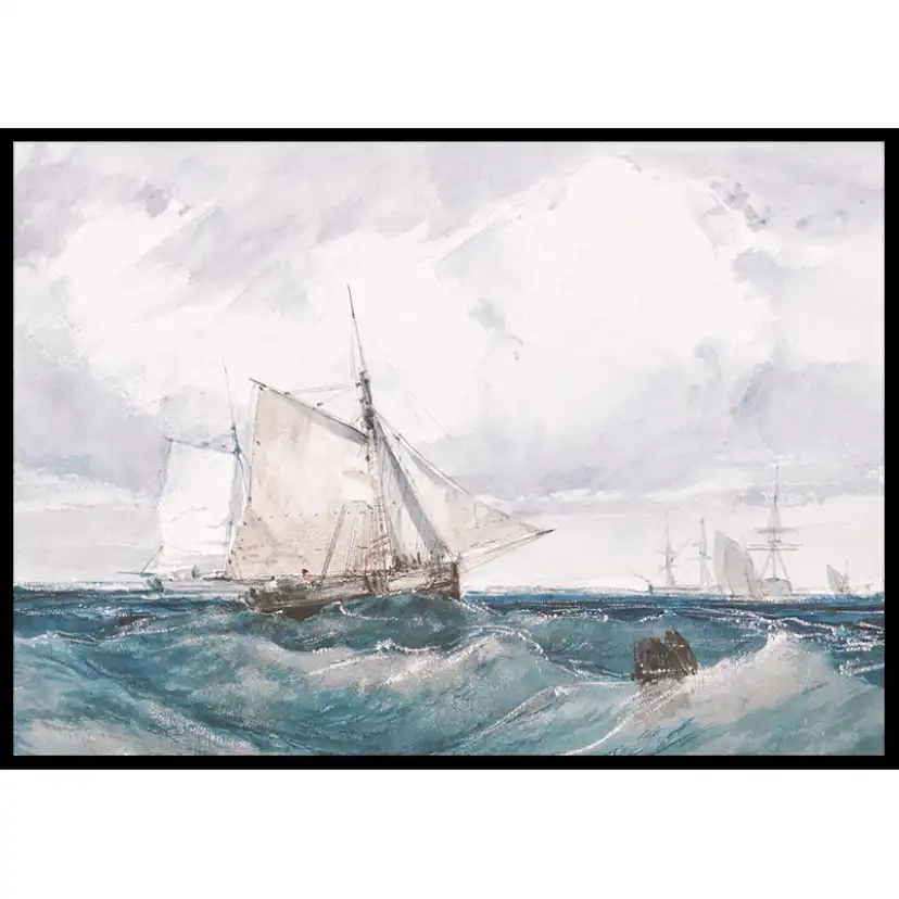 Poster Gallerix A Cutter And Other Shipping In A Breeze By Richard Parkes Bonington