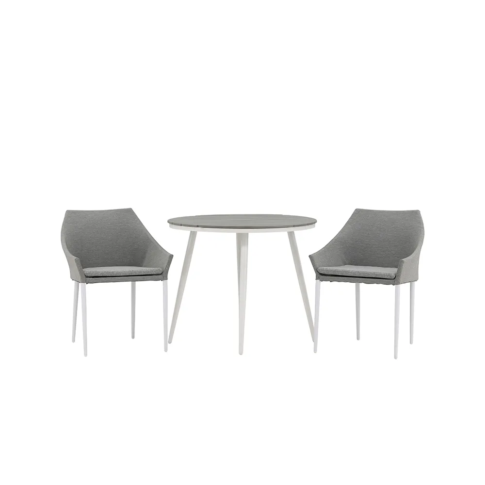 Cafégrupp Venture Home Break Ø90 cm med 2 Spoga Stolar Grå/Vit