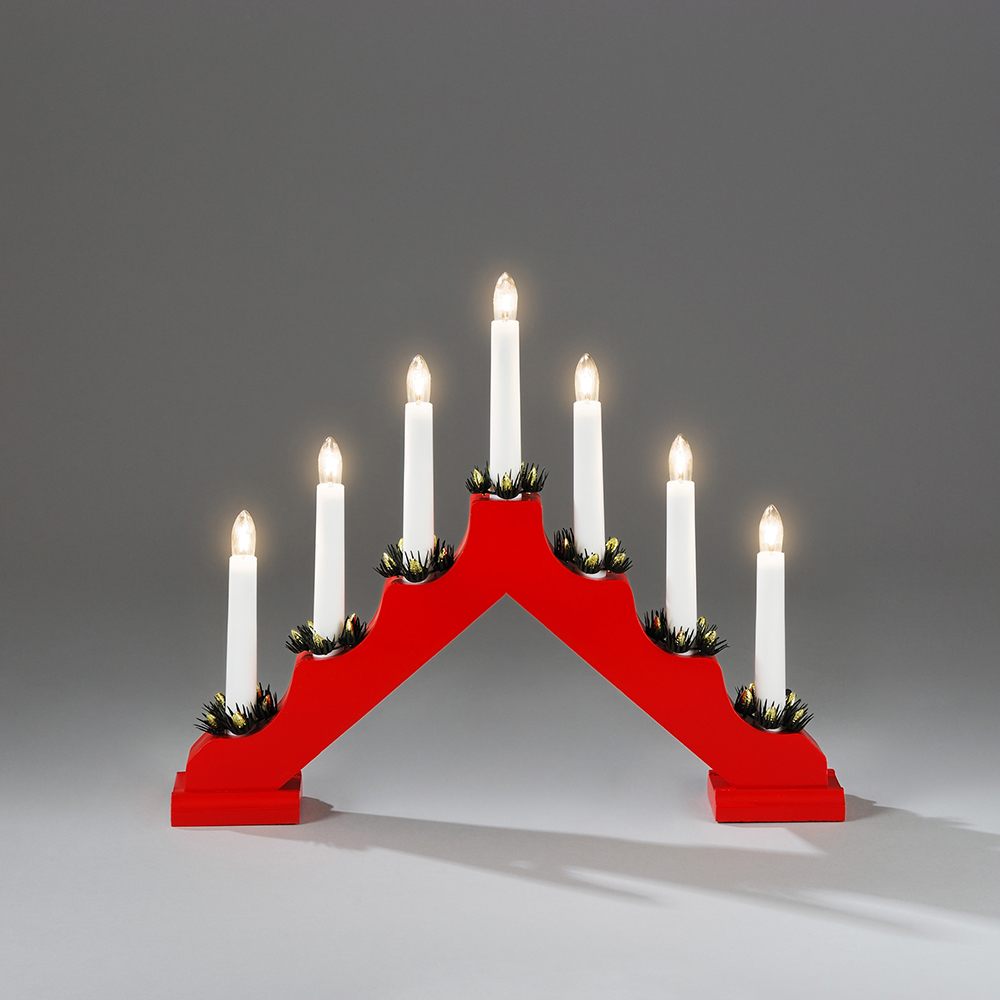 Adventsljusstake Gnosjö Konstsmide 7L med Manschetter H30