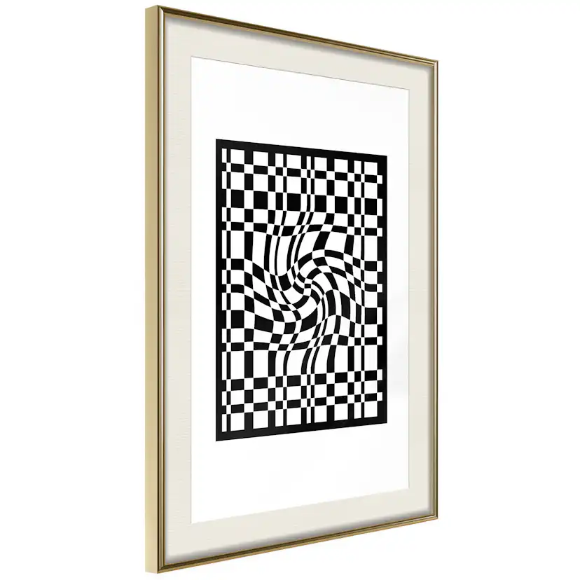 Poster Artgeist Affisch Distorted Chessboard