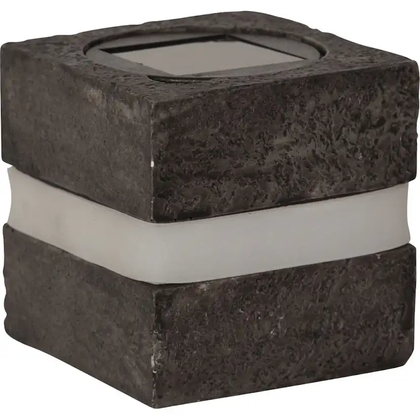 Solcellsdekoration Star Trading Stone Cube 8 cm MrkGr