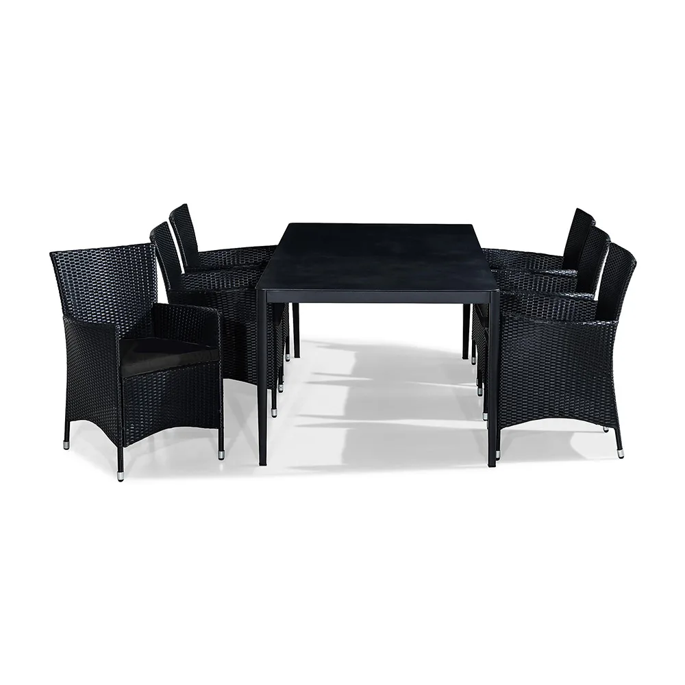 Matgrupp Utomhus Comfort Garden Alex 200x100 med 6 Utefåtölj Thor