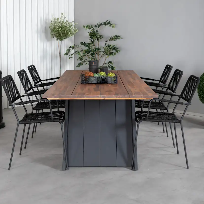 Matgrupp Venture Home Doni med 6 Lumi Karmstolar