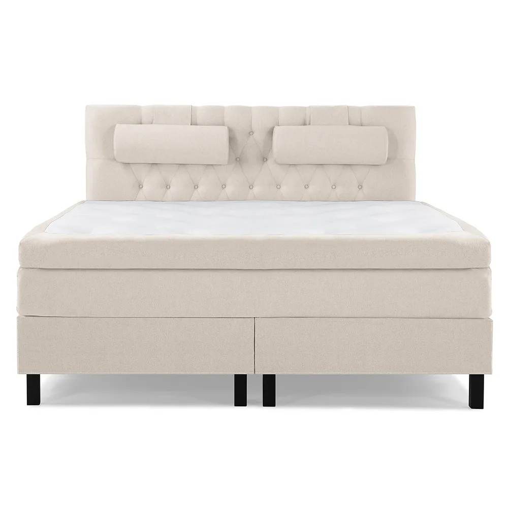 Lucky Komplett Sängpaket 180x200 Polyeter Diamant Sänggavel Beige, Fast Polyeter, Lucky Stor Nackkudde