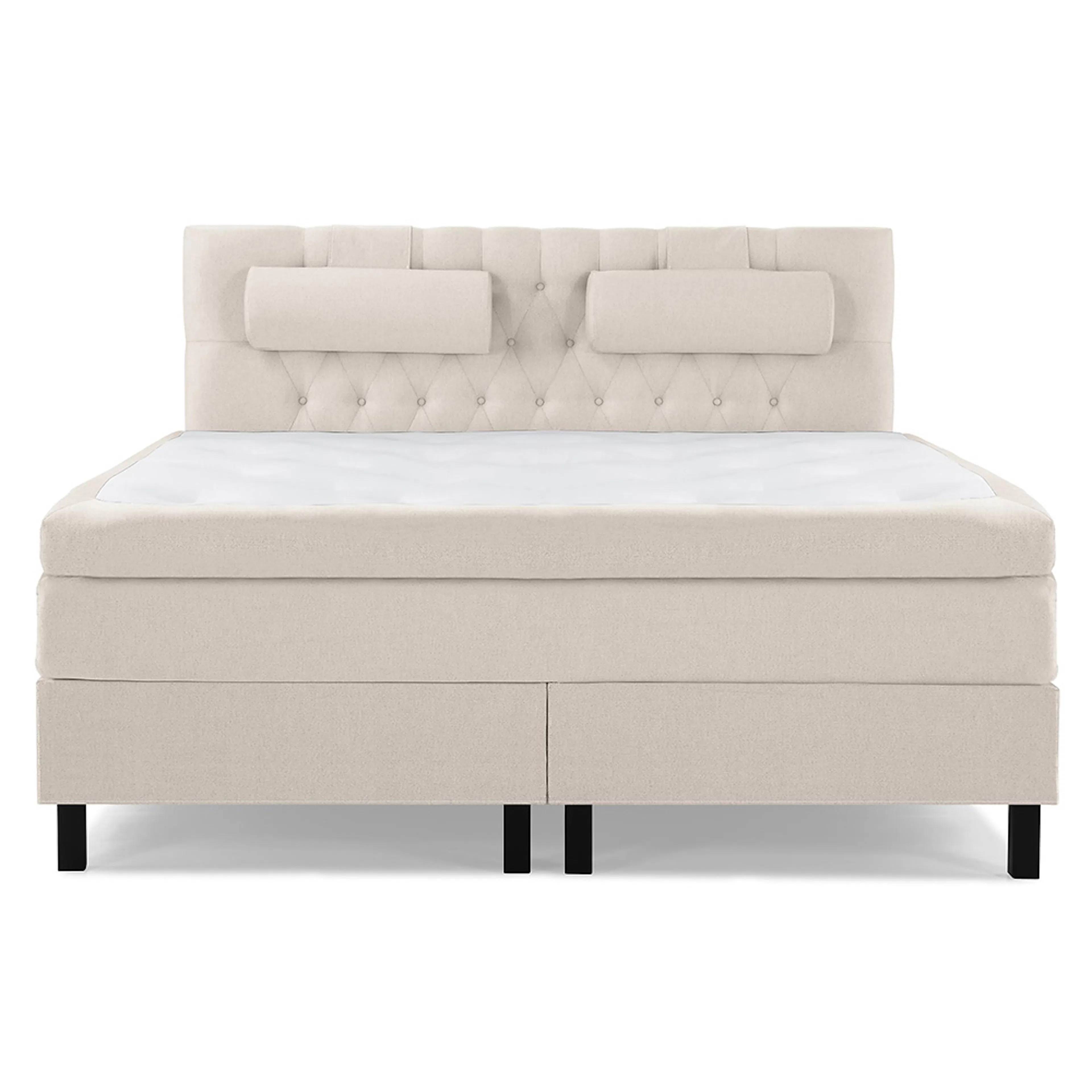 Lucky Komplett Sängpaket 180x200 Polyeter Diamant Sänggavel Beige, Fast Polyeter, Lucky Stor Nackkudde