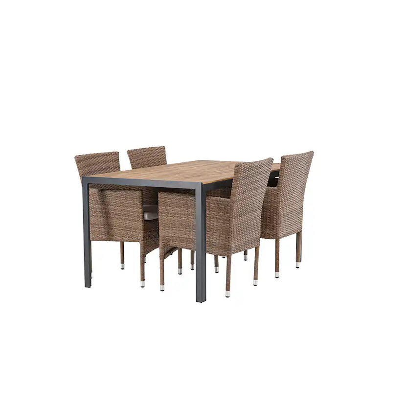Break Diningtable Alumnium - Black / Nature Rectangular 90*1 Natur