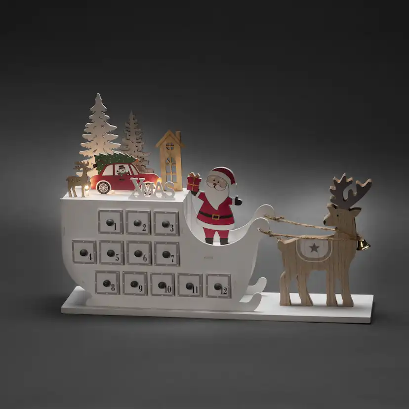 Adventskalender Gnosjö Konstsmide Motiv Trä LED