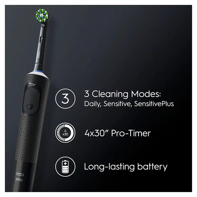 Eltandborste Oral-B Vitality Pro Svart med Extra Refill & 3 Borstningslägen