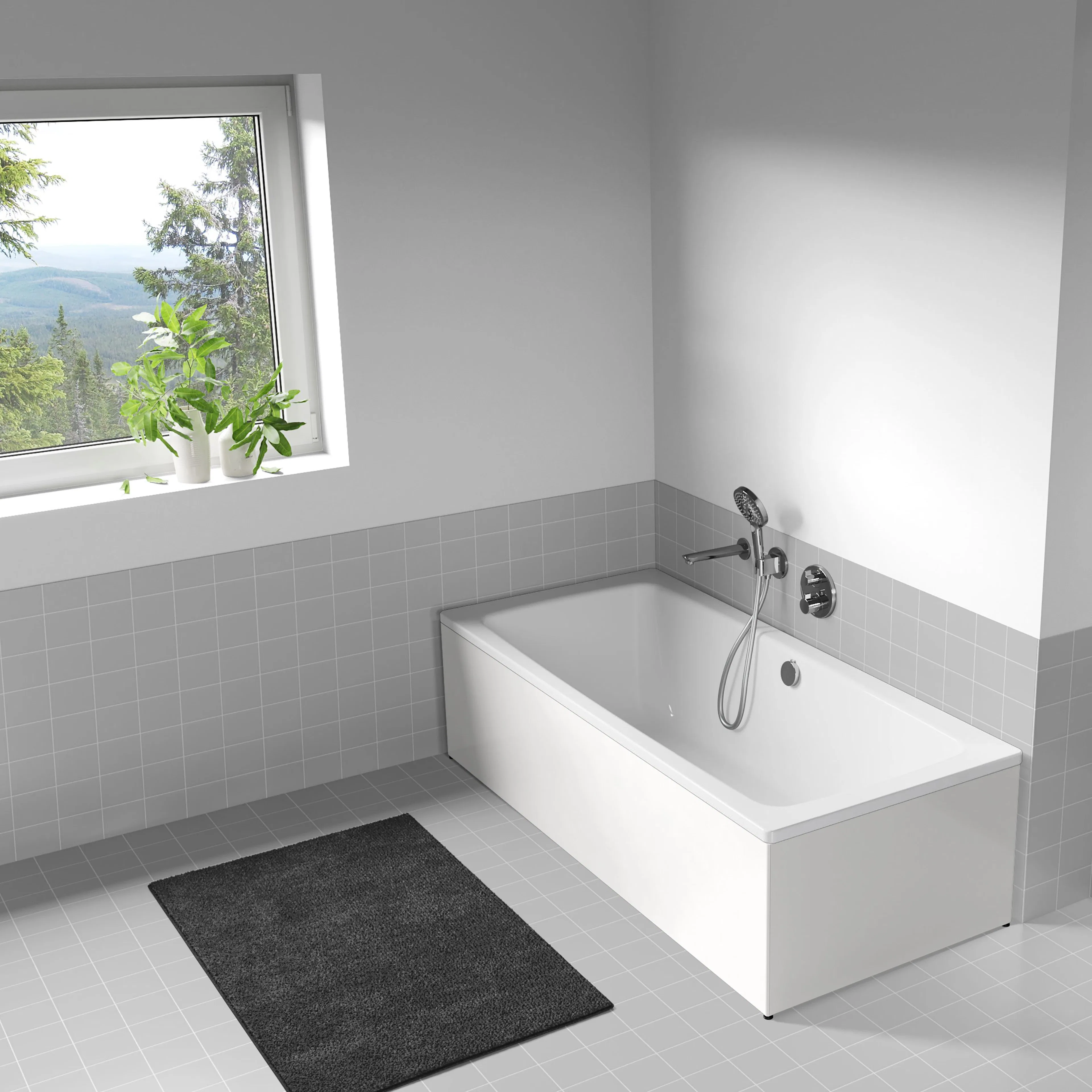 Badkar Cayono Duo med Blanco Zeus front 1700 mm, Blanco Zeus