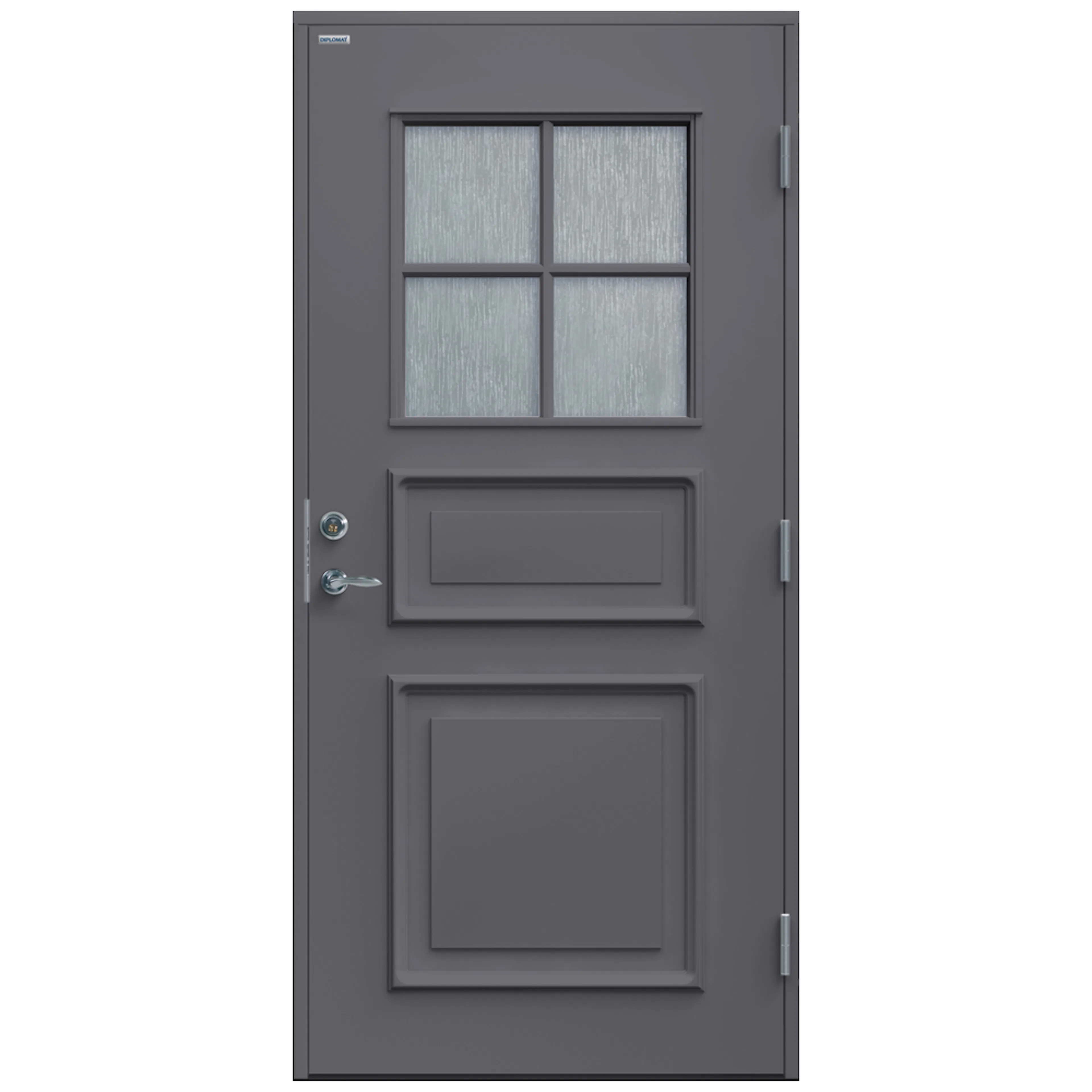 Ytterdörr Elvira Cotswold 9x20 NCS S-6502-B, Grå Vänster BxH: 90x200 cm, Grafitgrå, Vänsterhängd