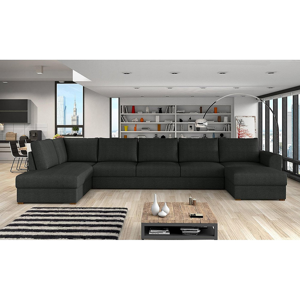 Wilma U-bäddsoffa Large Vänster Svart, Vänster