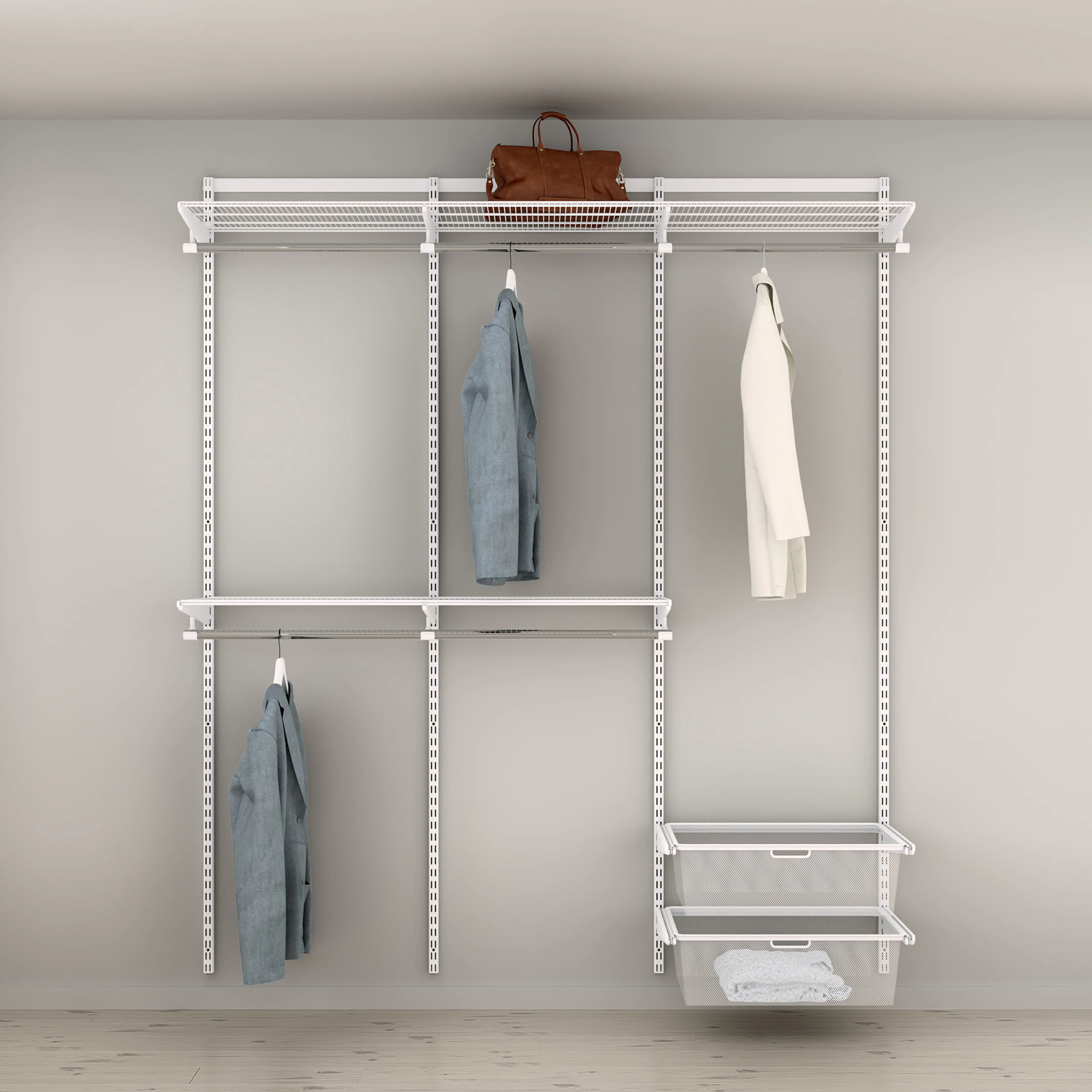 Garderobslösning Elfa Ready Solution Classic 16 Vit B: 1855 mm