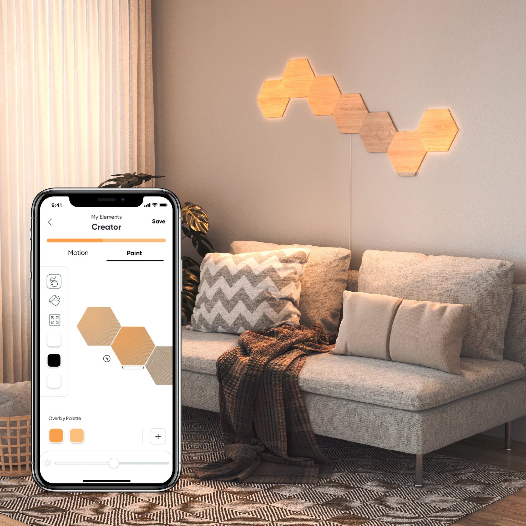 Belysningssystem Nanoleaf Elements Hexagons Startkit 7-pack