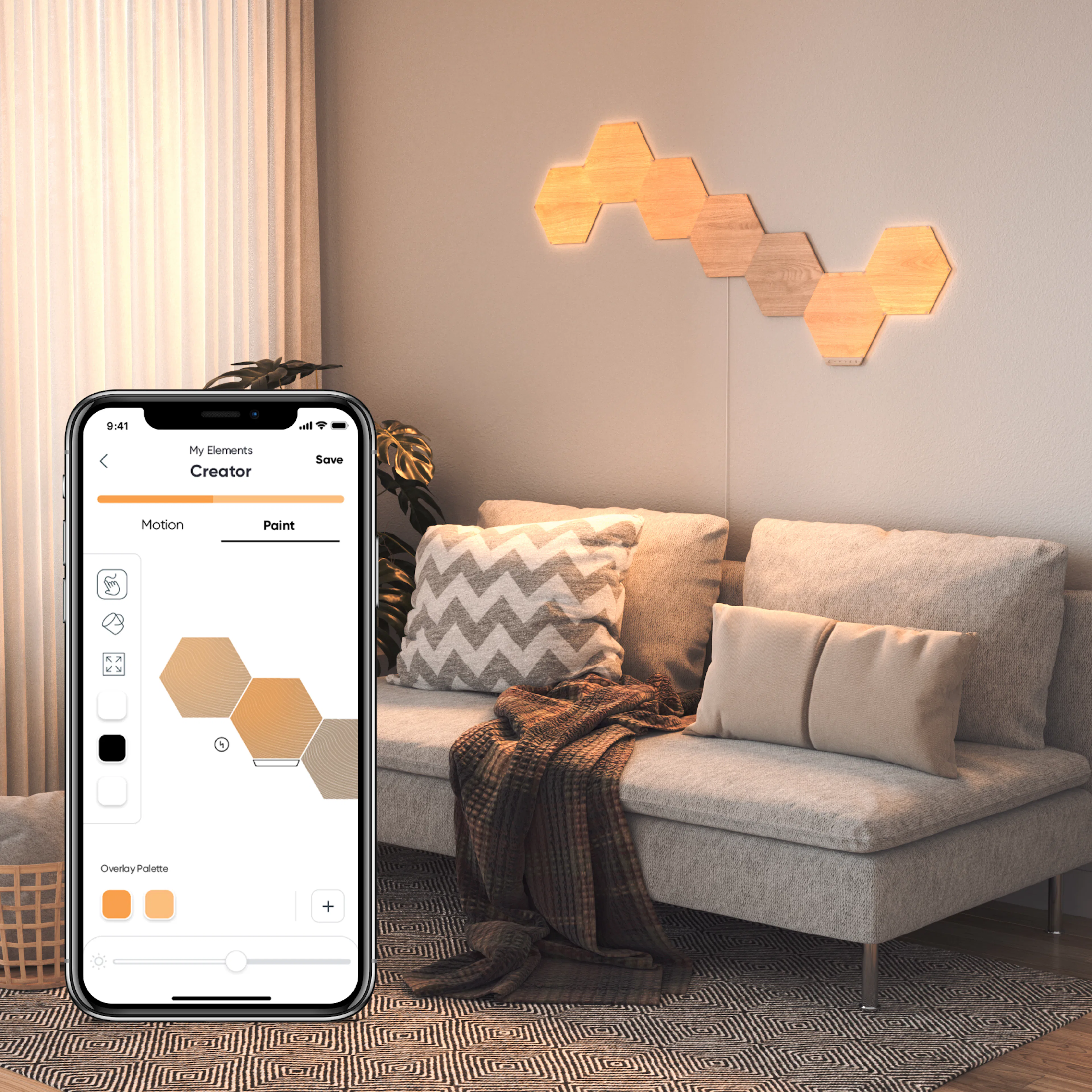 Belysningssystem Nanoleaf Elements Hexagons Startkit 7-pack