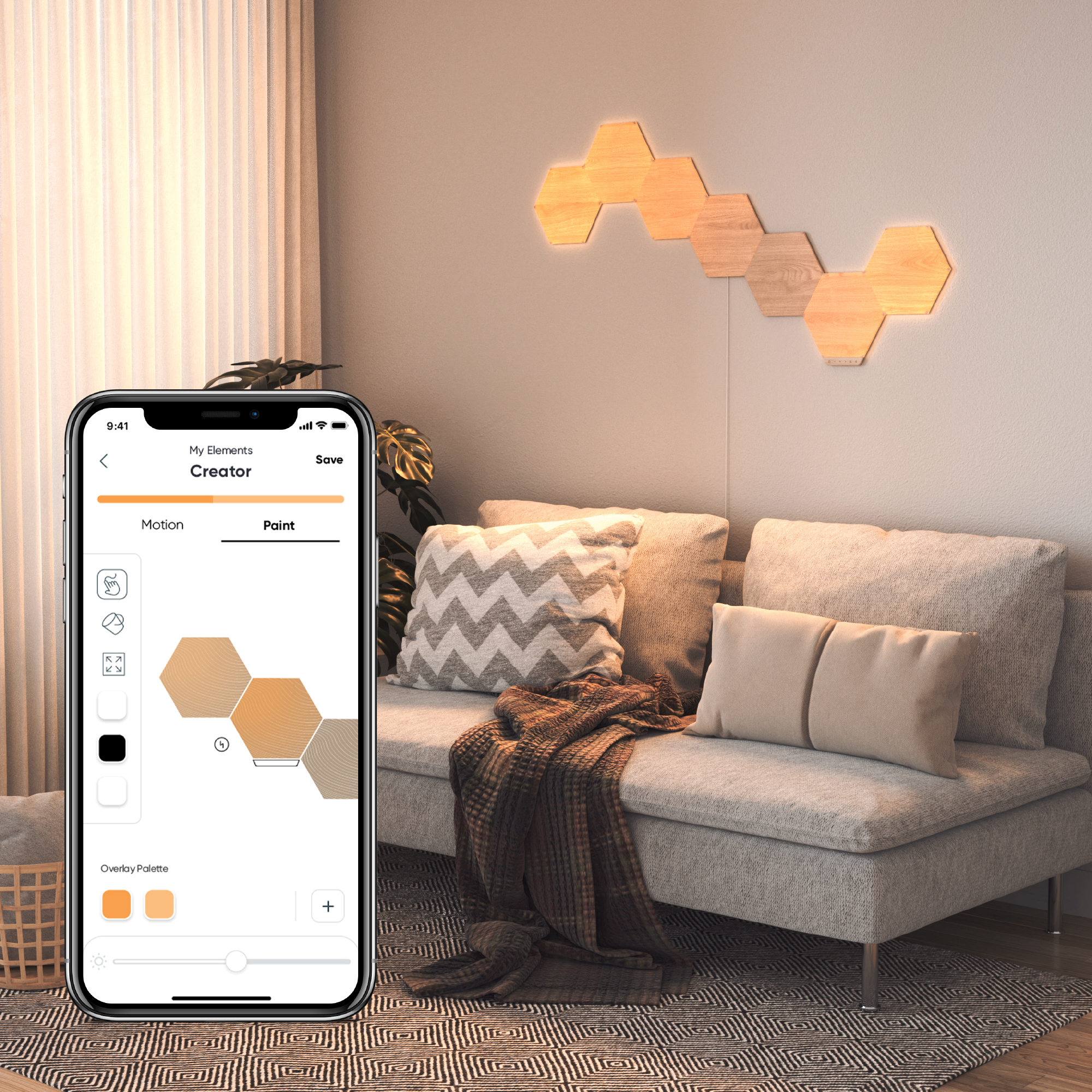 Belysningssystem Nanoleaf Elements Hexagons Startkit 13-pack