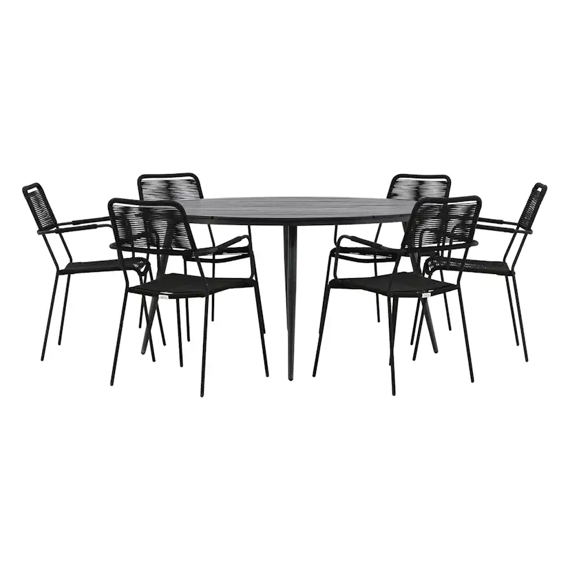 Break - Dining Table Round- Black / Black - Alu / Aintwood - Svart