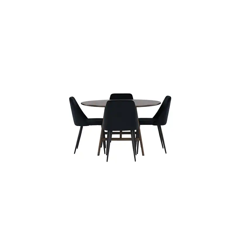 Matgrupp Venture Home Kaseidon Ø100 cm med 4 st Night stolar