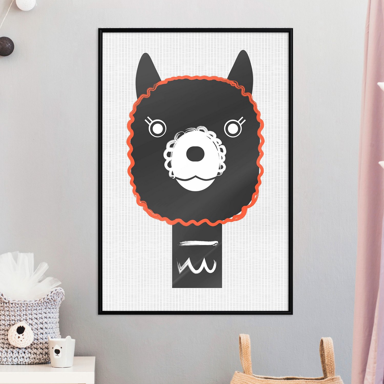 Affisch - Decorative Alpaca [Poster] 40x60 Svart ram, 40x60 cm